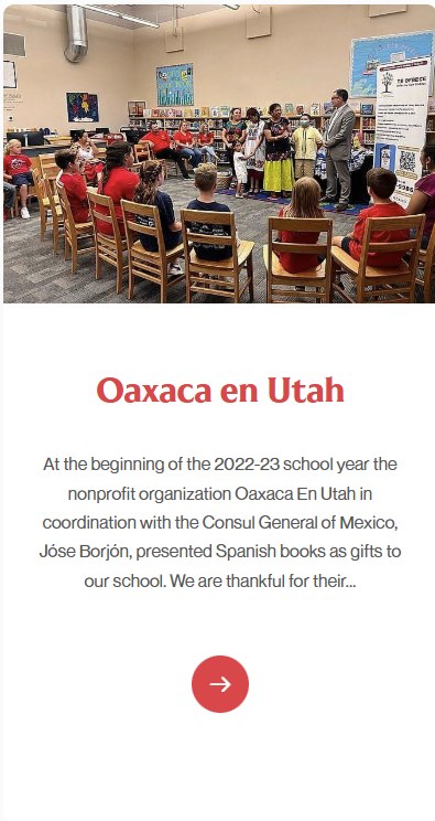 Publicación de North Davis Preparatory Academy sobre una entrega de libros en español de Oaxaca en Utah a estudiantes